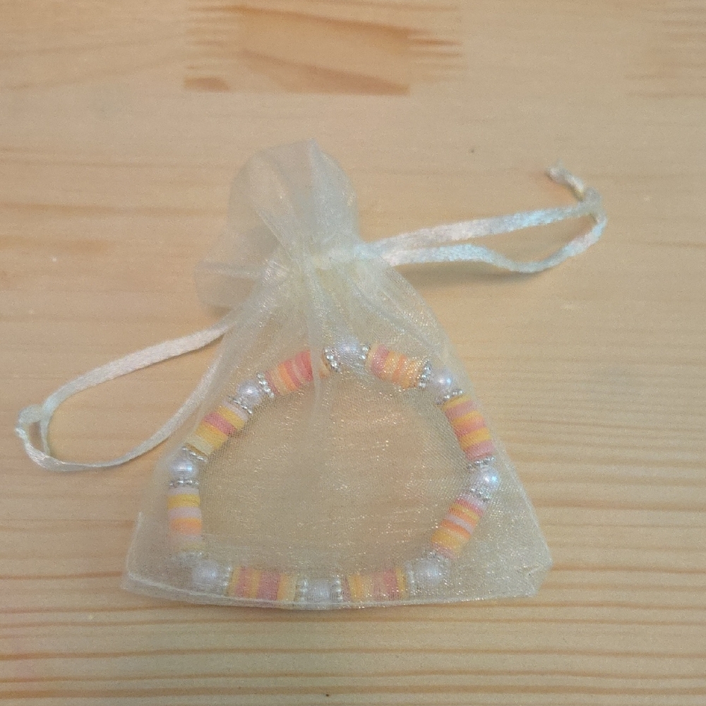 Colorful Beaded Bracelet in Sheer Pouch